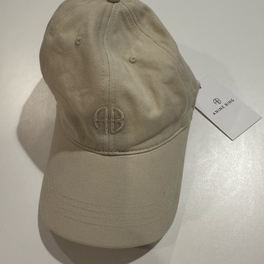 Anine Bing Cream Baseball Cap
